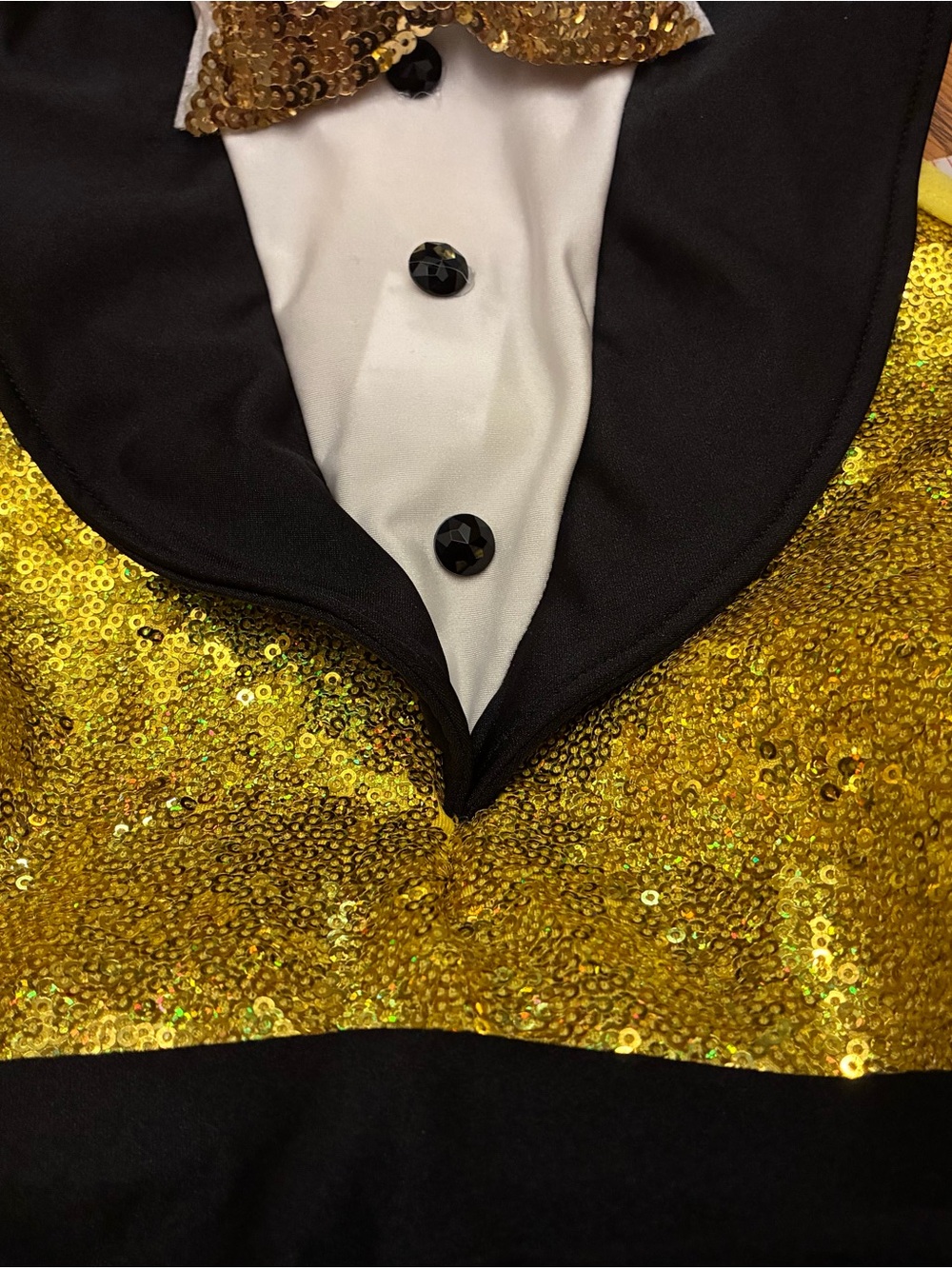 Gold & Yellow Sequin Tuxedo Tutu Dance Dress - Kids Costume A Wish Come True - Picture 3 of 10
